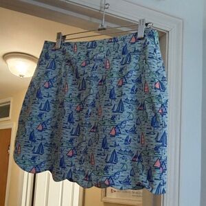 Vineyard Vines Nautical Blue and Pink Skater Skirt